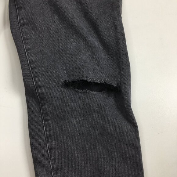 NWT EXPRESS Gray Mom Jean Super High Waist Step Fray Hem Distressed Jeans - Picture 7 of 12